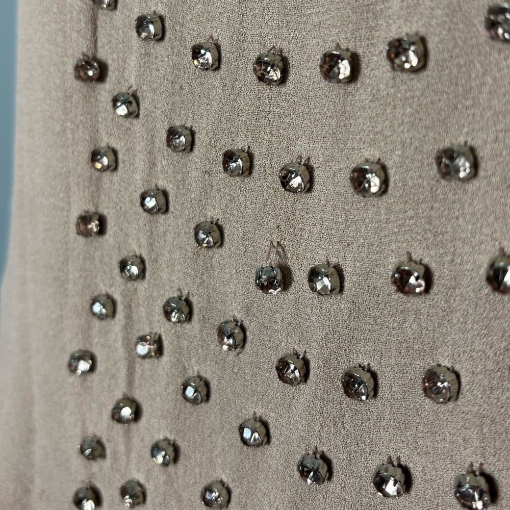 J.Crew‎ Tan Rhinestone Tank Size 4 - Picture 4 of 5